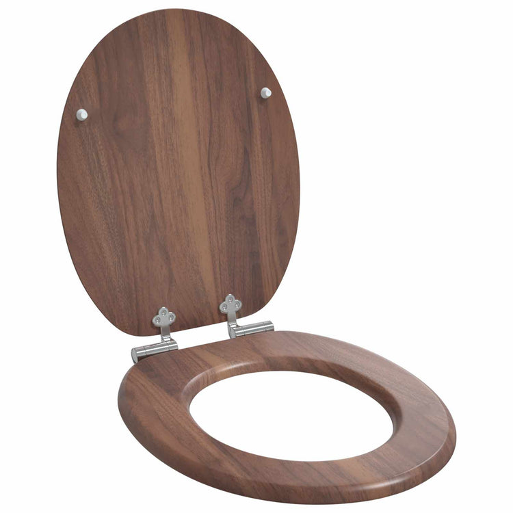 Vidaxx abattant de toilette à fermeture douce 2 pcs marron 44 x 38 cm panneau MDF