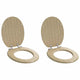VidaXL abattant de toilette à fermeture douce 2 pcs couleur bambou clair 44 x 38 cm