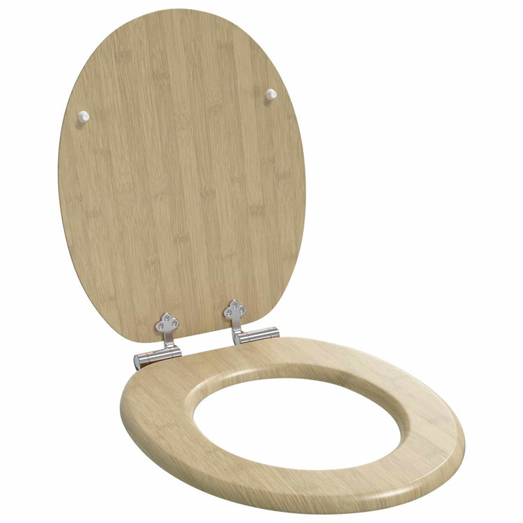 VidaXL abattant de toilette à fermeture douce 2 pcs couleur bambou clair 44 x 38 cm