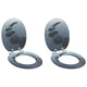 Vidaxx abattant de toilette à fermeture douce 2 pcs gris 44 x 38 cm panneau MDF