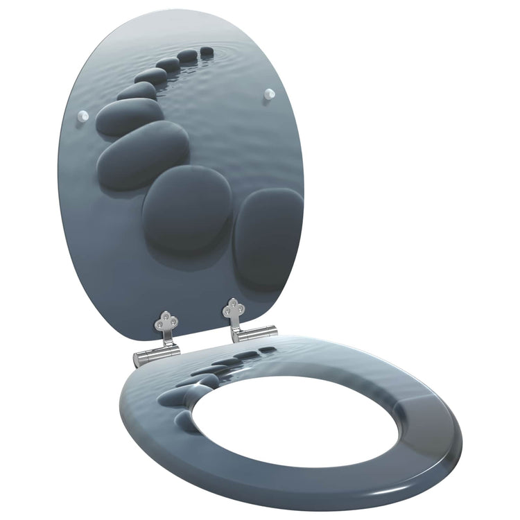 Vidaxx abattant de toilette à fermeture douce 2 pcs gris 44 x 38 cm panneau MDF