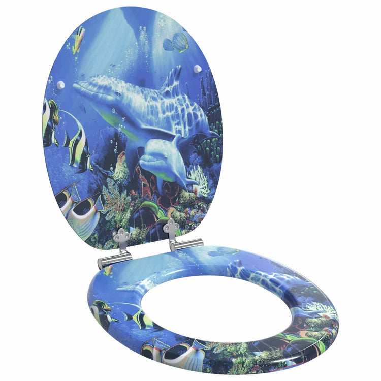 Vidaxx abattant de toilette à fermeture douce 2 pcs bleu 44 x 38 cm panneau MDF