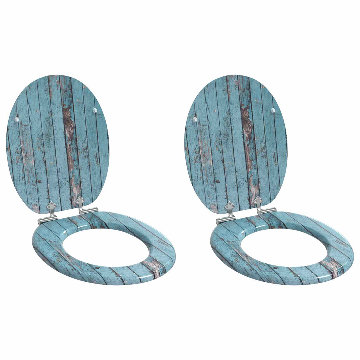 Vidaxx abattant de toilette à fermeture douce 2 pcs bleu 44 x 38 cm panneau MDF