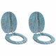 Vidaxx abattant de toilette à fermeture douce 2 pcs bleu 44 x 38 cm panneau MDF