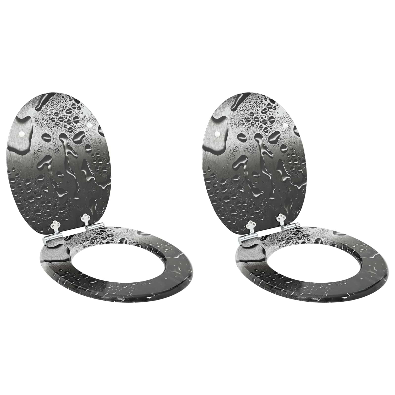 Vidaxx abattant de toilette à fermeture douce 2 pcs gris 44 x 38 cm panneau MDF