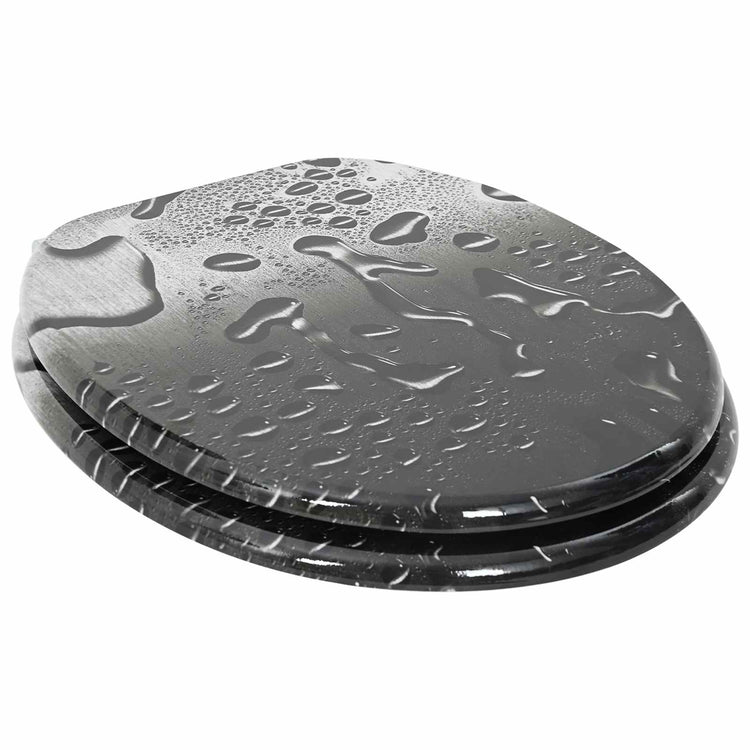Vidaxx abattant de toilette à fermeture douce 2 pcs gris 44 x 38 cm panneau MDF
