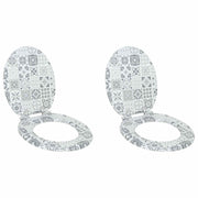 VidaXL abattant de toilette à fermeture douce 2 pcs porcelaine bleue et blanche 44 x 38 cm - afbeelding 1