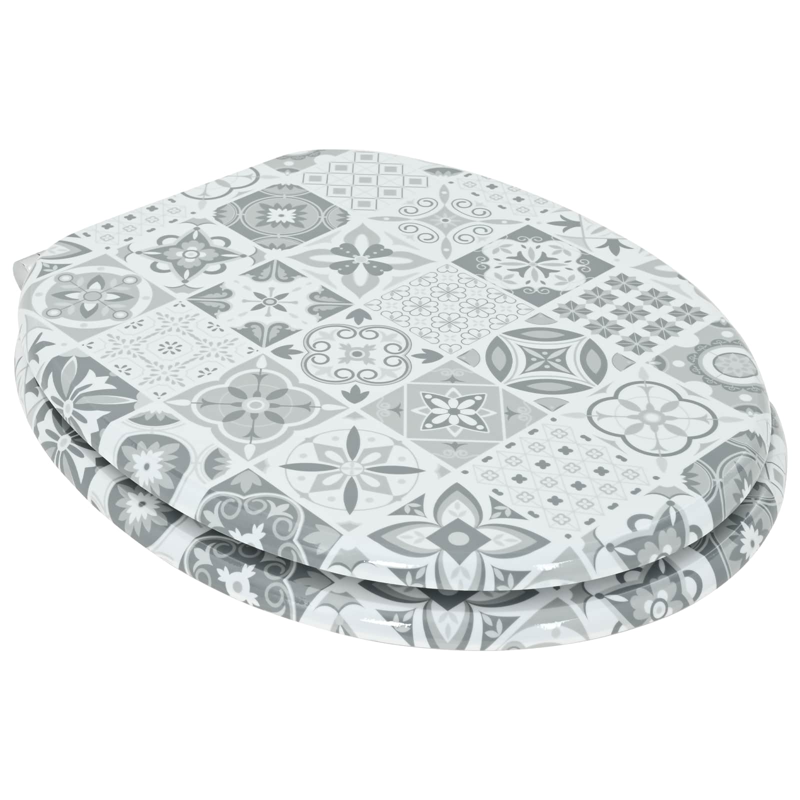 VidaXL abattant de toilette à fermeture douce 2 pcs porcelaine bleue et blanche 44 x 38 cm