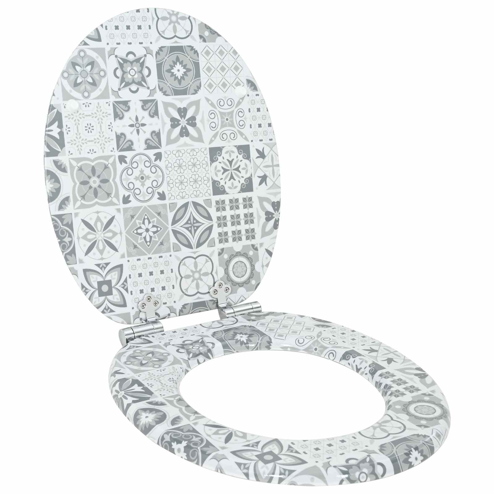 VidaXL abattant de toilette à fermeture douce 2 pcs porcelaine bleue et blanche 44 x 38 cm