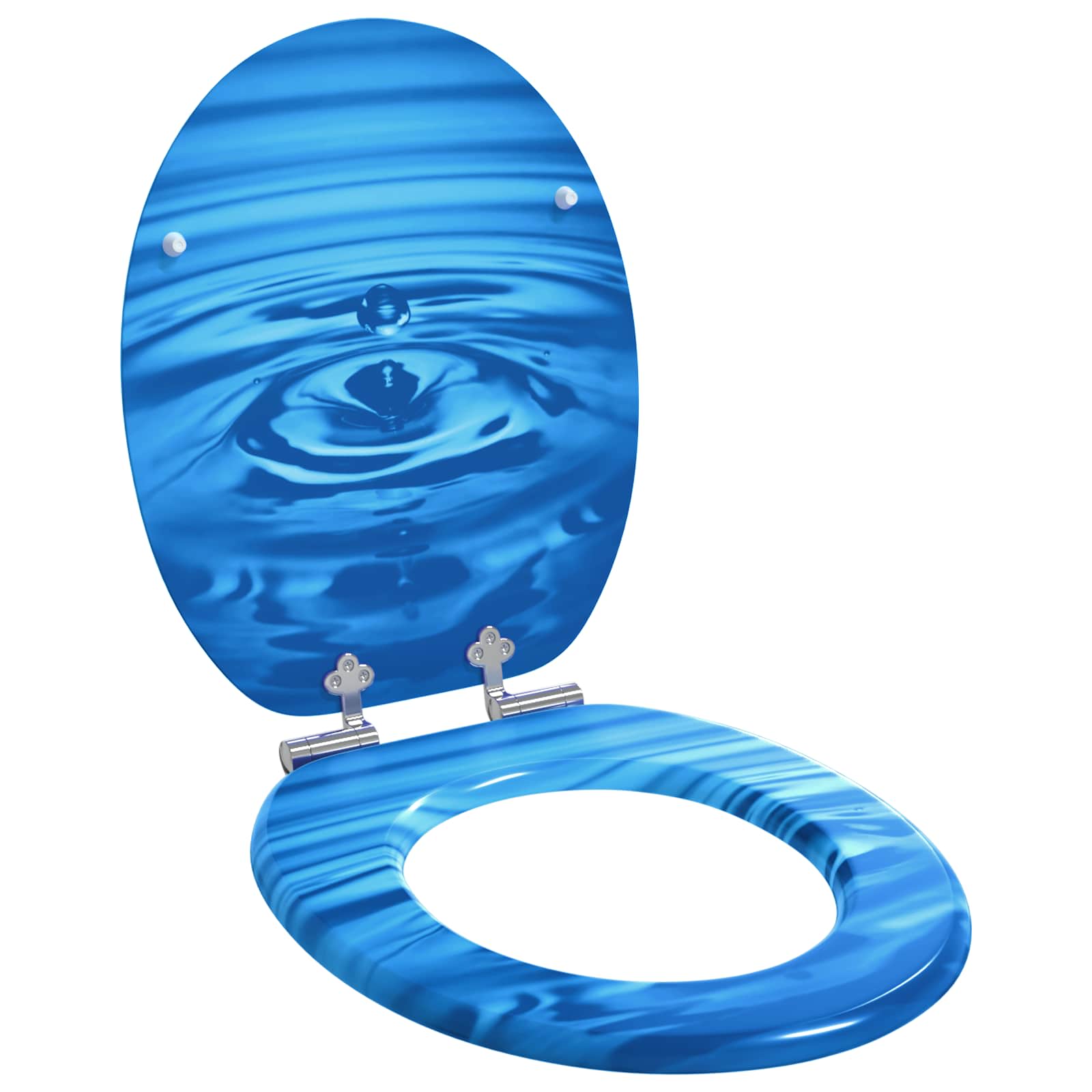 VidaXL abattant de toilette à fermeture douce 2 pcs goutte bleue 44 x 38 cm