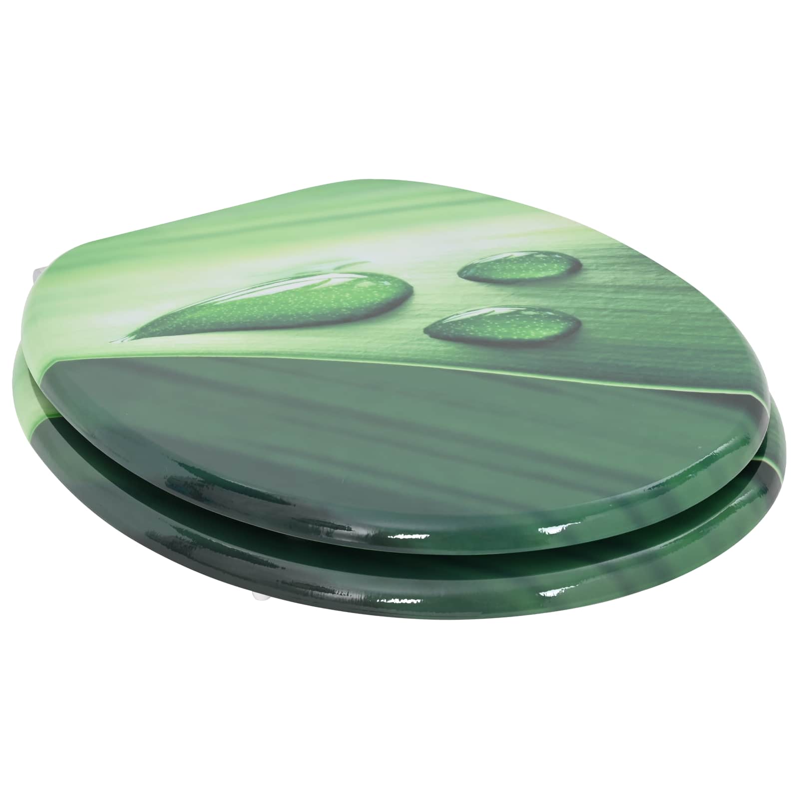 VidaXL abattant de toilette à fermeture douce 2 pcs goutte verte 44 x 38 cm