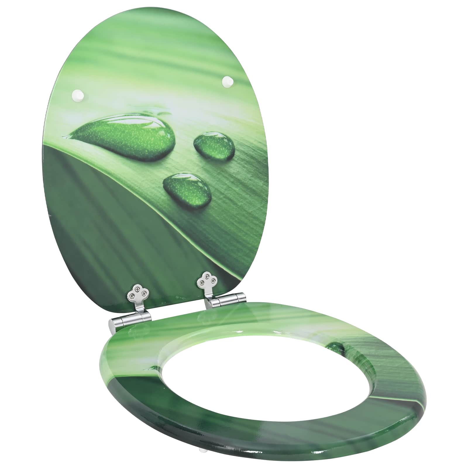VidaXL abattant de toilette à fermeture douce 2 pcs goutte verte 44 x 38 cm