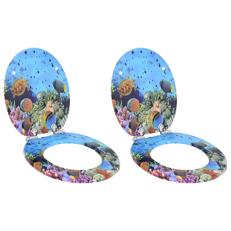 VidaXL abattant de toilette à fermeture douce 2 pcs bleu profond 44 x 38 cm