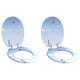 Vidaxx abattant de toilette à fermeture douce 2 pcs bleu 44 x 38 cm panneau MDF