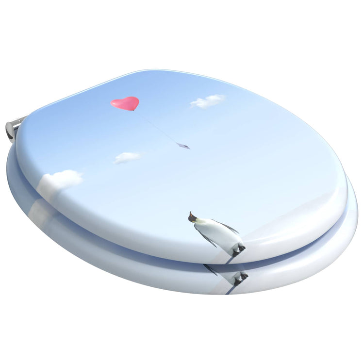 Vidaxx abattant de toilette à fermeture douce 2 pcs bleu 44 x 38 cm panneau MDF