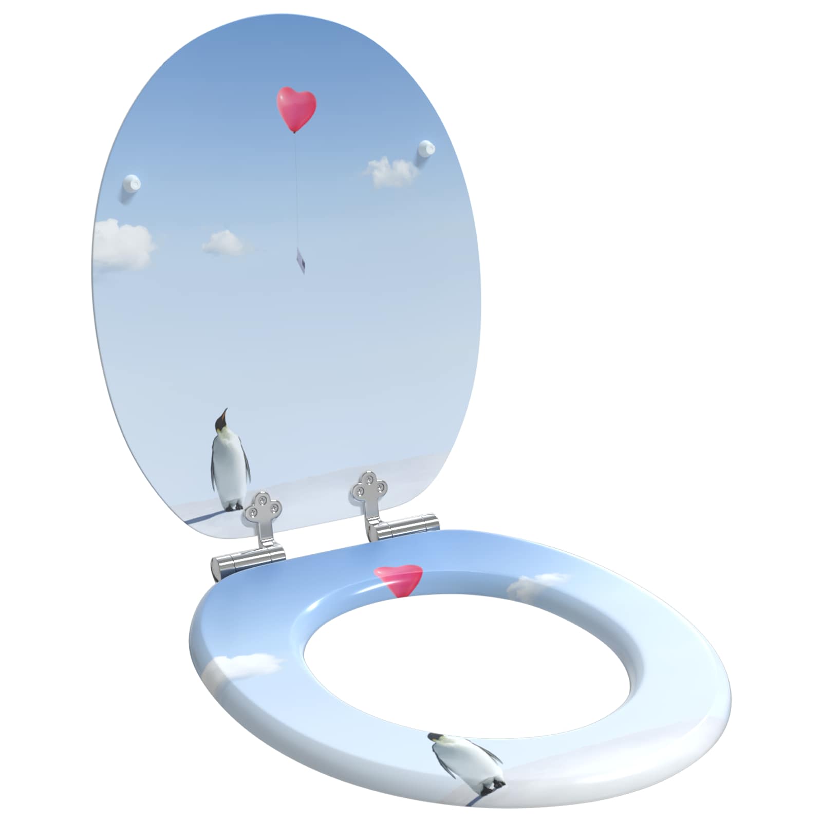 Vidaxx abattant de toilette à fermeture douce 2 pcs bleu 44 x 38 cm panneau MDF
