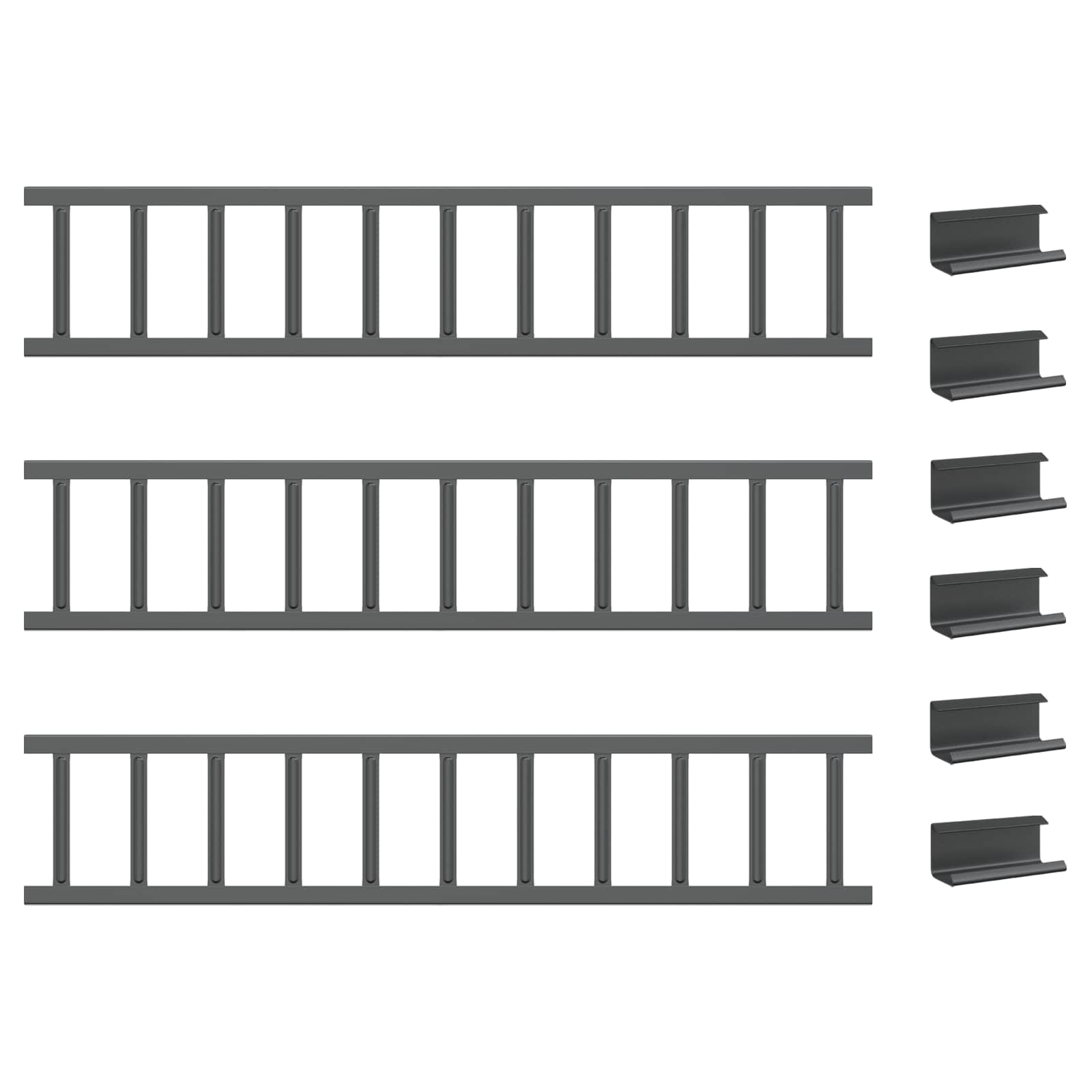 Vidaxl support de neige de toit anthracite 300 x 2,5 x 20 cm acier