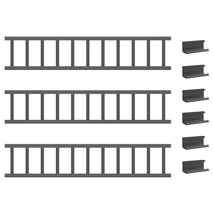 Vidaxl support de neige de toit anthracite 300 x 2,5 x 20 cm acier