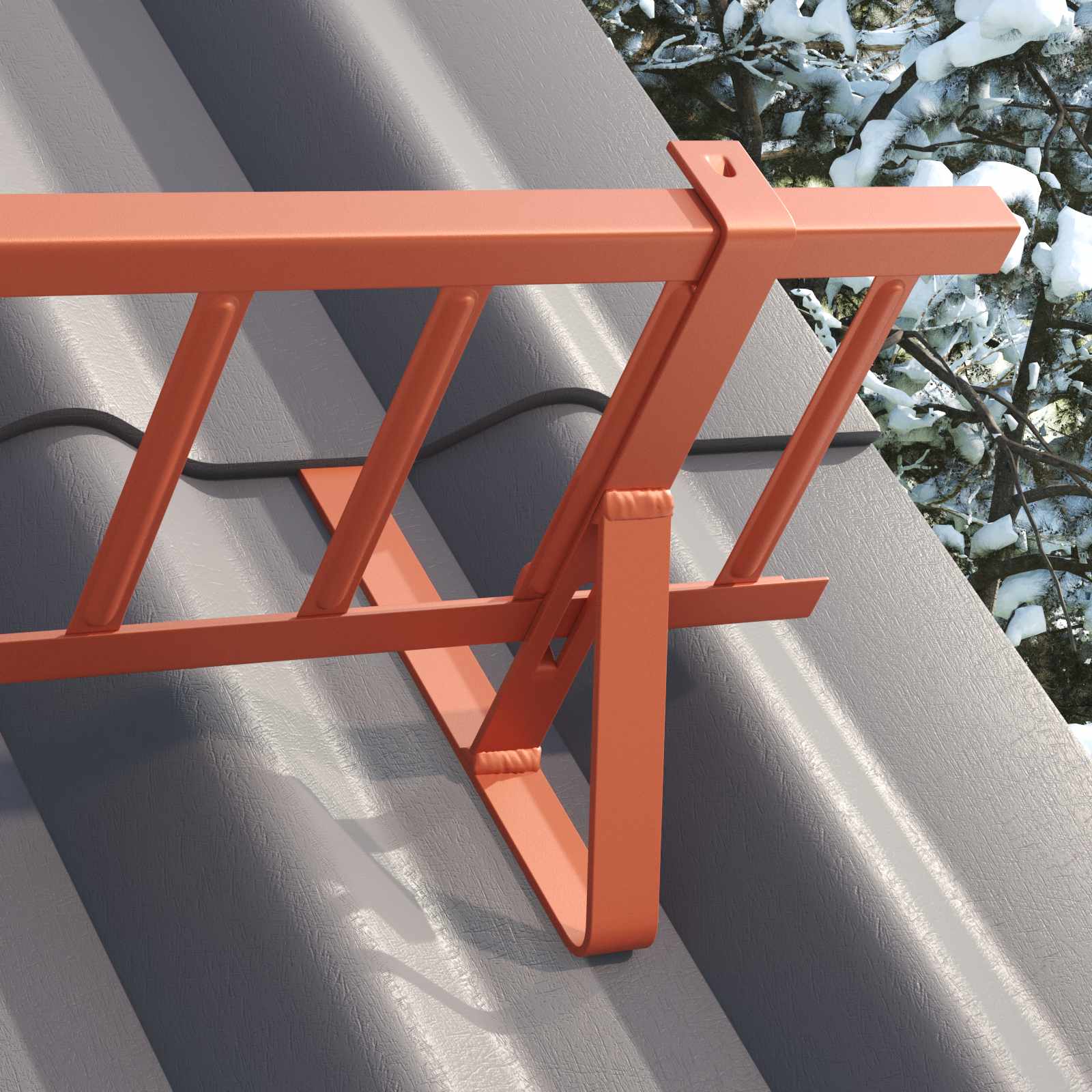 VidaXL support de protection contre la neige rouge 29,5 x 3 x 34,5 cm acier