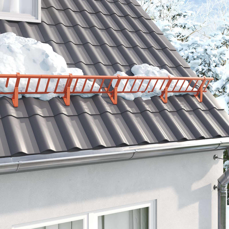 VidaXL support de protection contre la neige rouge 29,5 x 3 x 34,5 cm acier