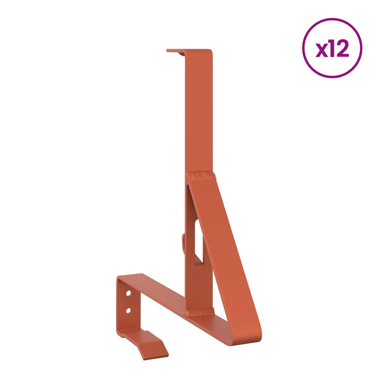 Vidaxxl support de protection contre la neige 12 pcs rouge 29,5 x 3 x 34,5 cm acier