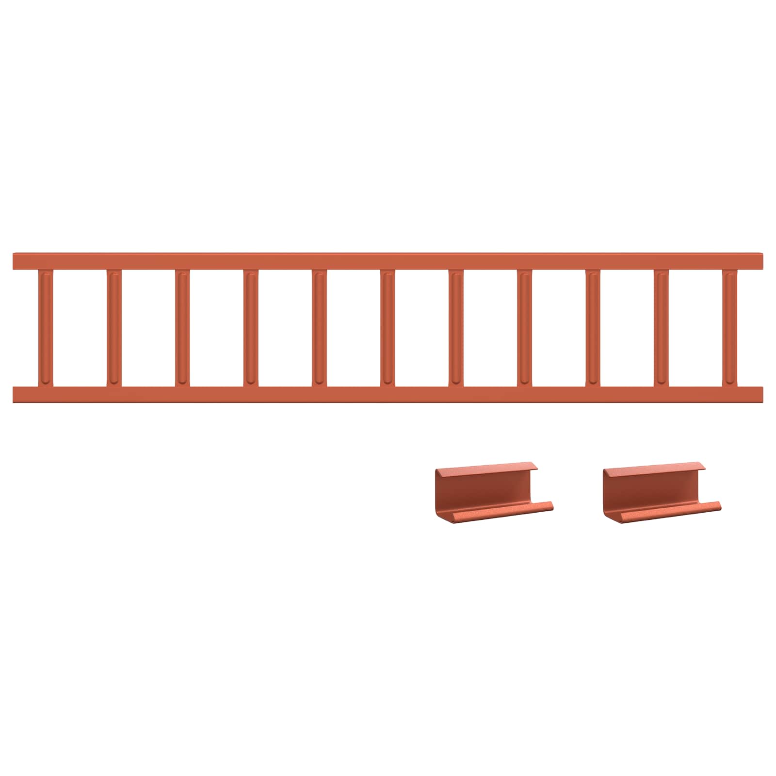 Vidaxx support de neige de toit rouge 100 x 2,5 x 20 cm en acier