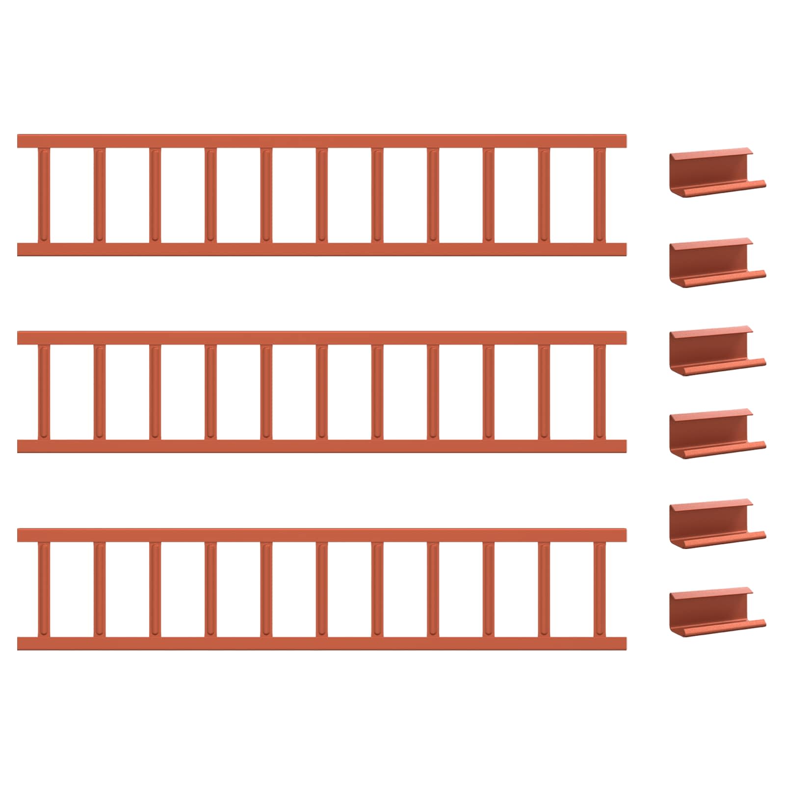 Vidaxx support de neige de toit rouge 300 x 2,5 x 20 cm en acier
