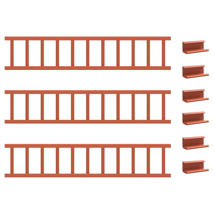 Vidaxx support de neige de toit rouge 300 x 2,5 x 20 cm en acier