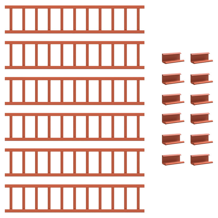 Vidaxx support de neige de toit rouge 600 x 2,5 x 20 cm en acier