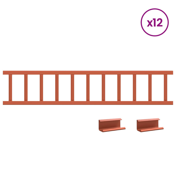 Vidaxx support de neige de toit rouge 1200 x 2,5 x 20 cm en acier