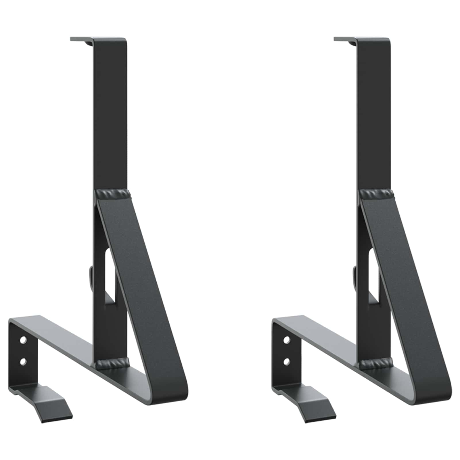 VidaXL support de protection contre la neige 2 pcs noir 29,5 x 3 x 34,5 cm acier