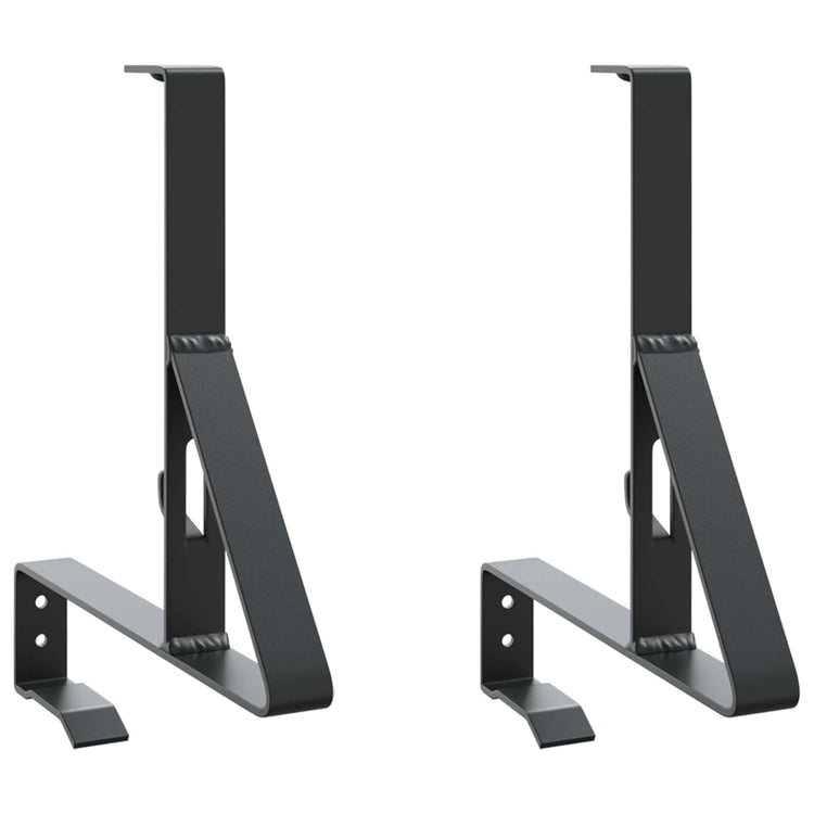 VidaXL support de protection contre la neige 2 pcs noir 29,5 x 3 x 34,5 cm acier