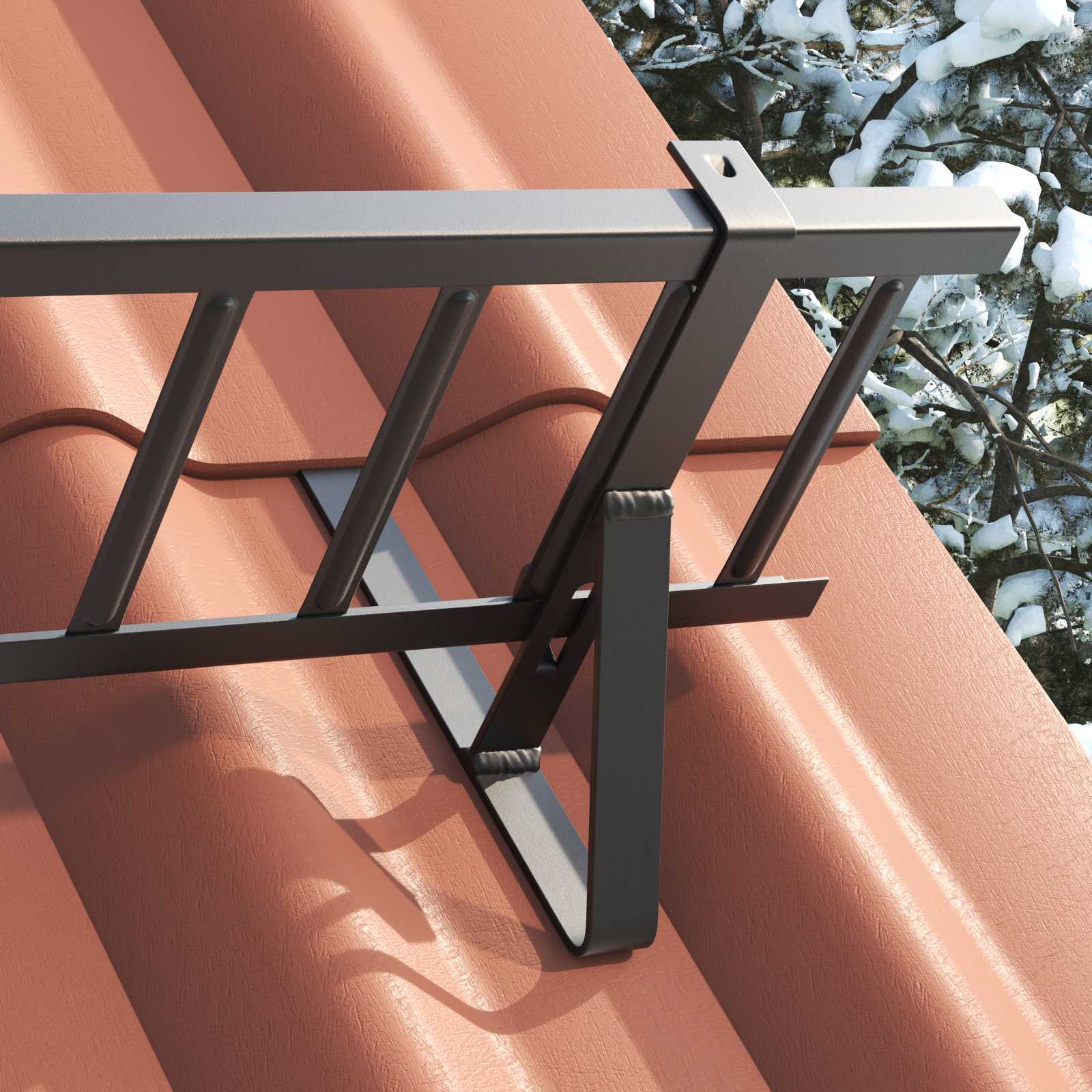 Vidaxxl support de protection contre la neige 6 pcs noir 29,5 x 3 x 34,5 cm acier