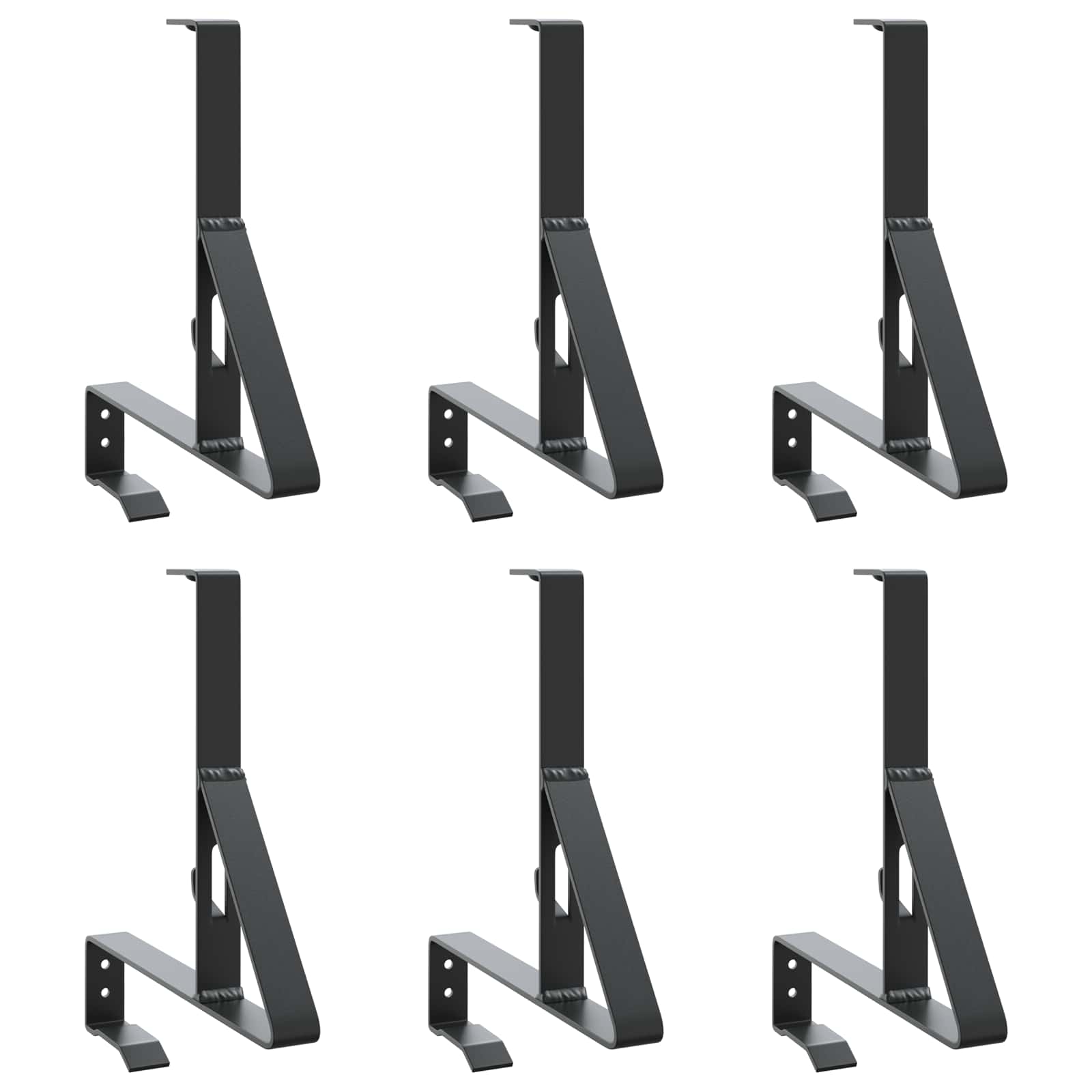 Vidaxxl support de protection contre la neige 6 pcs noir 29,5 x 3 x 34,5 cm acier