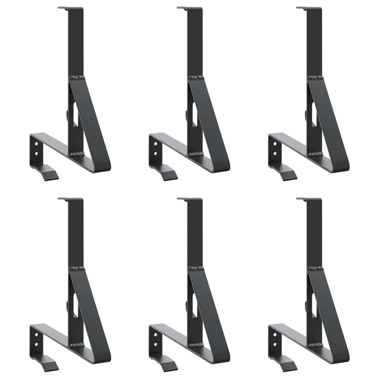 Vidaxxl support de protection contre la neige 6 pcs noir 29,5 x 3 x 34,5 cm acier