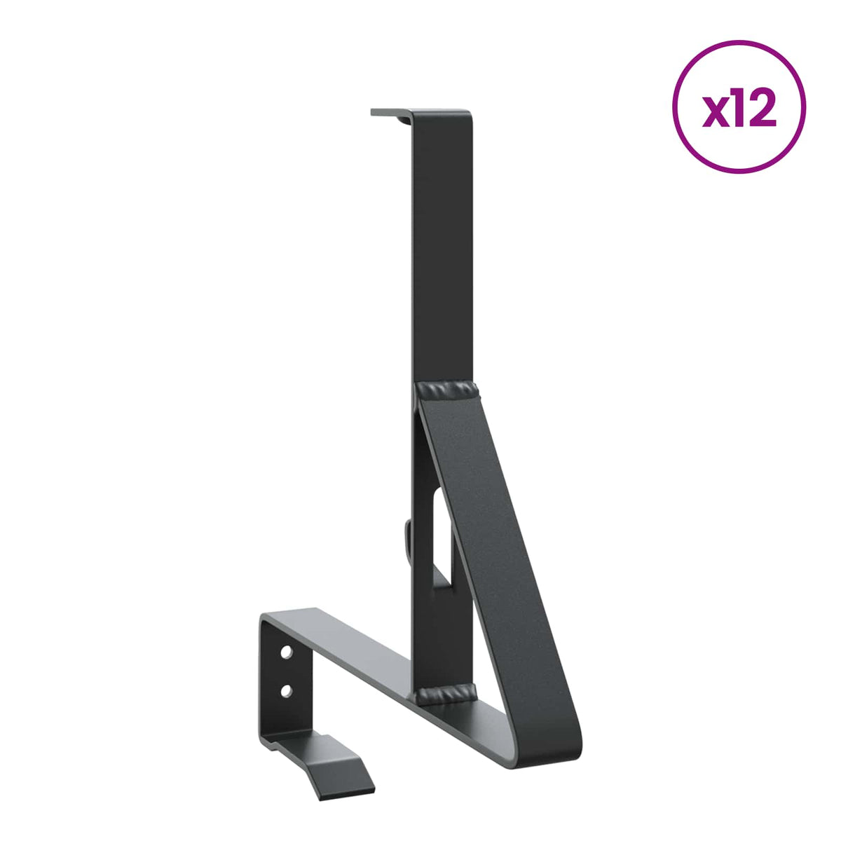 VidaXL support de protection contre la neige 12 pcs noir 29,5 x 3 x 34,5 cm acier