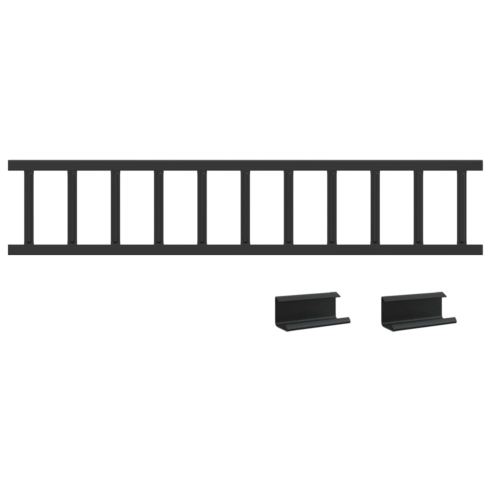Vidaxx support de neige de toit noir 100 x 2,5 x 20 cm en acier