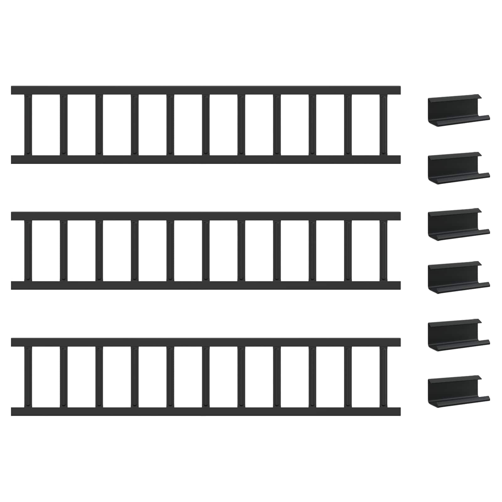 Vidaxx support de neige de toit noir 300 x 2,5 x 20 cm en acier