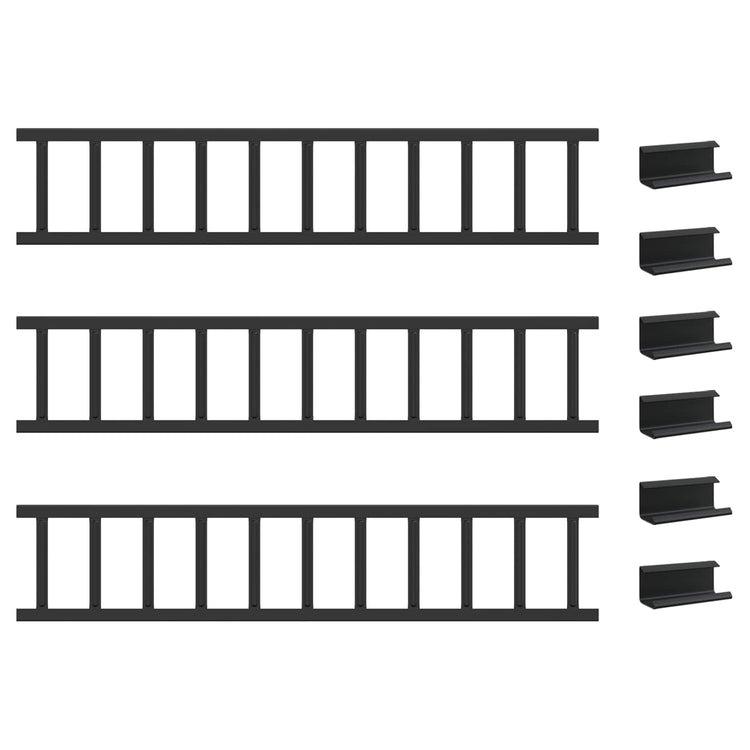 Vidaxx support de neige de toit noir 300 x 2,5 x 20 cm en acier