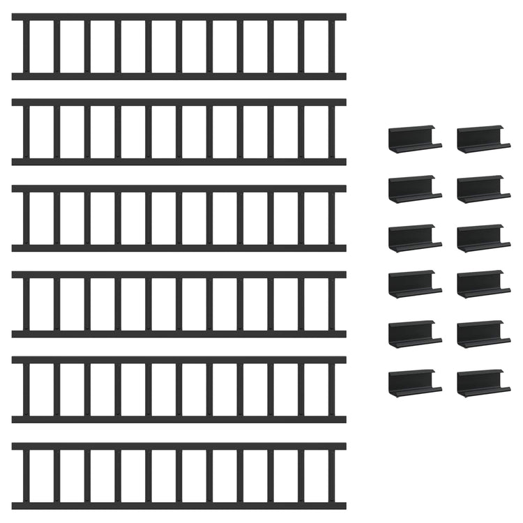 Vidaxx support de neige de toit noir 600 x 2,5 x 20 cm en acier