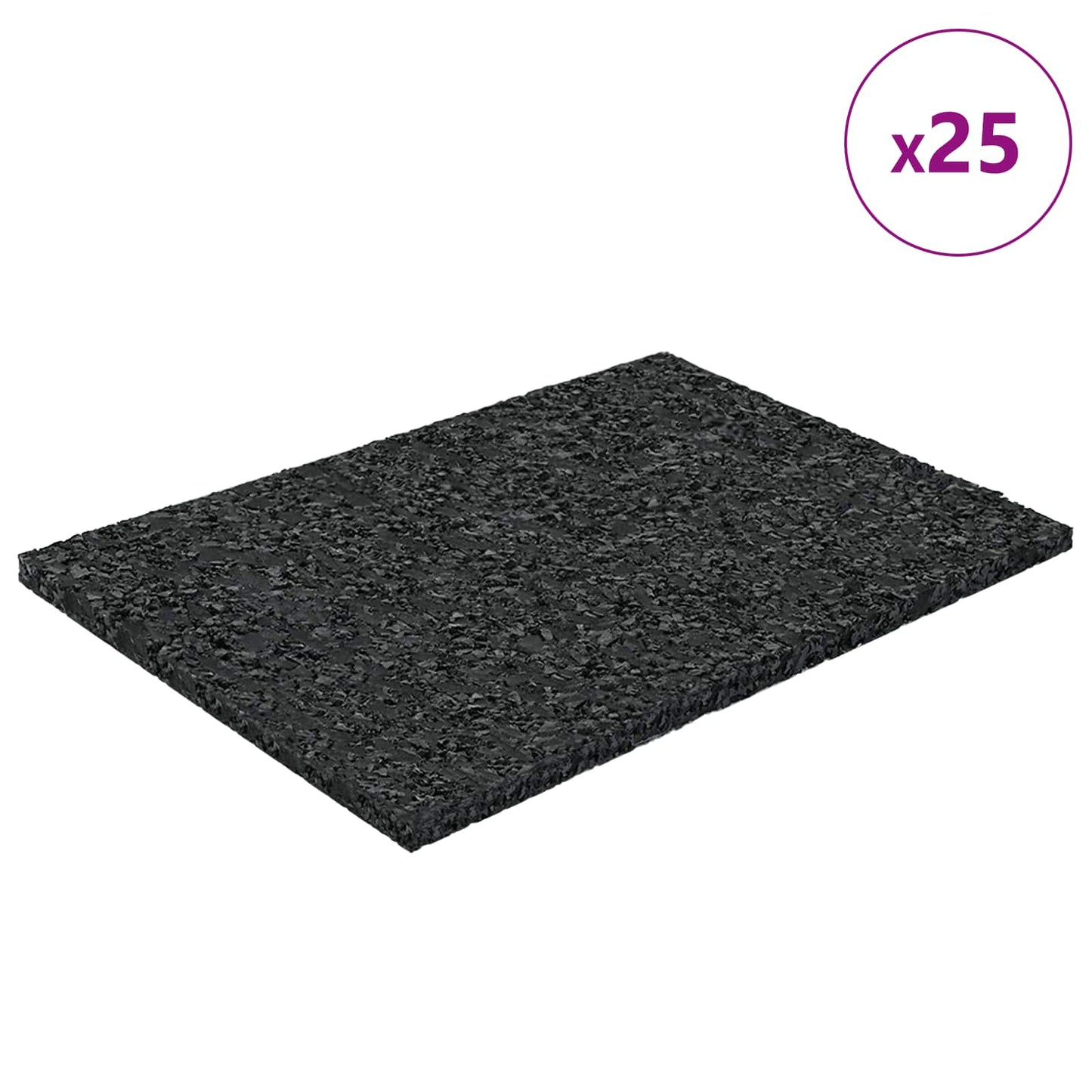 Vidaxxl coussinet en caoutchouc caoutchouc noir