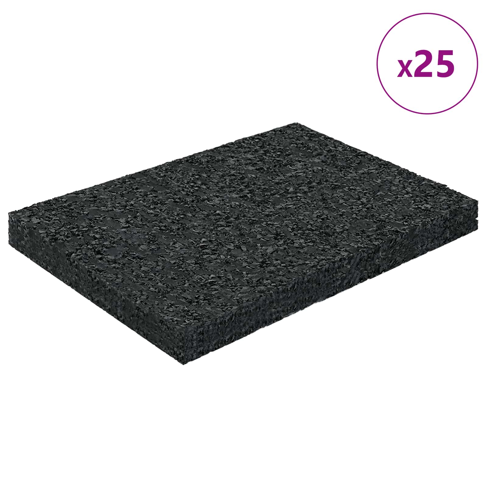 Vidaxxl coussinet en caoutchouc caoutchouc noir
