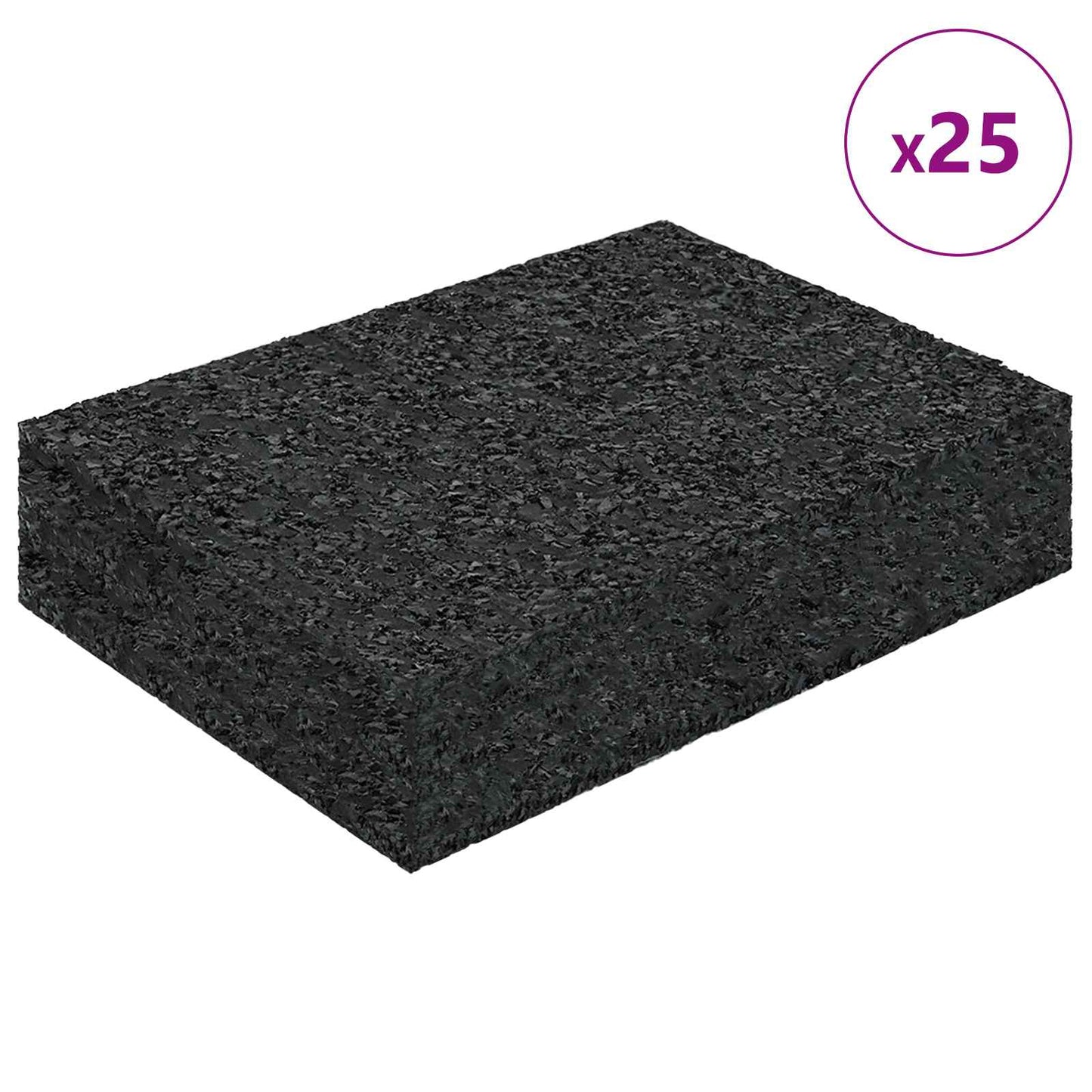 Vidaxl tampon en caoutchouc 25 pcs noir 9 x 6 x 2 cm caoutchouc