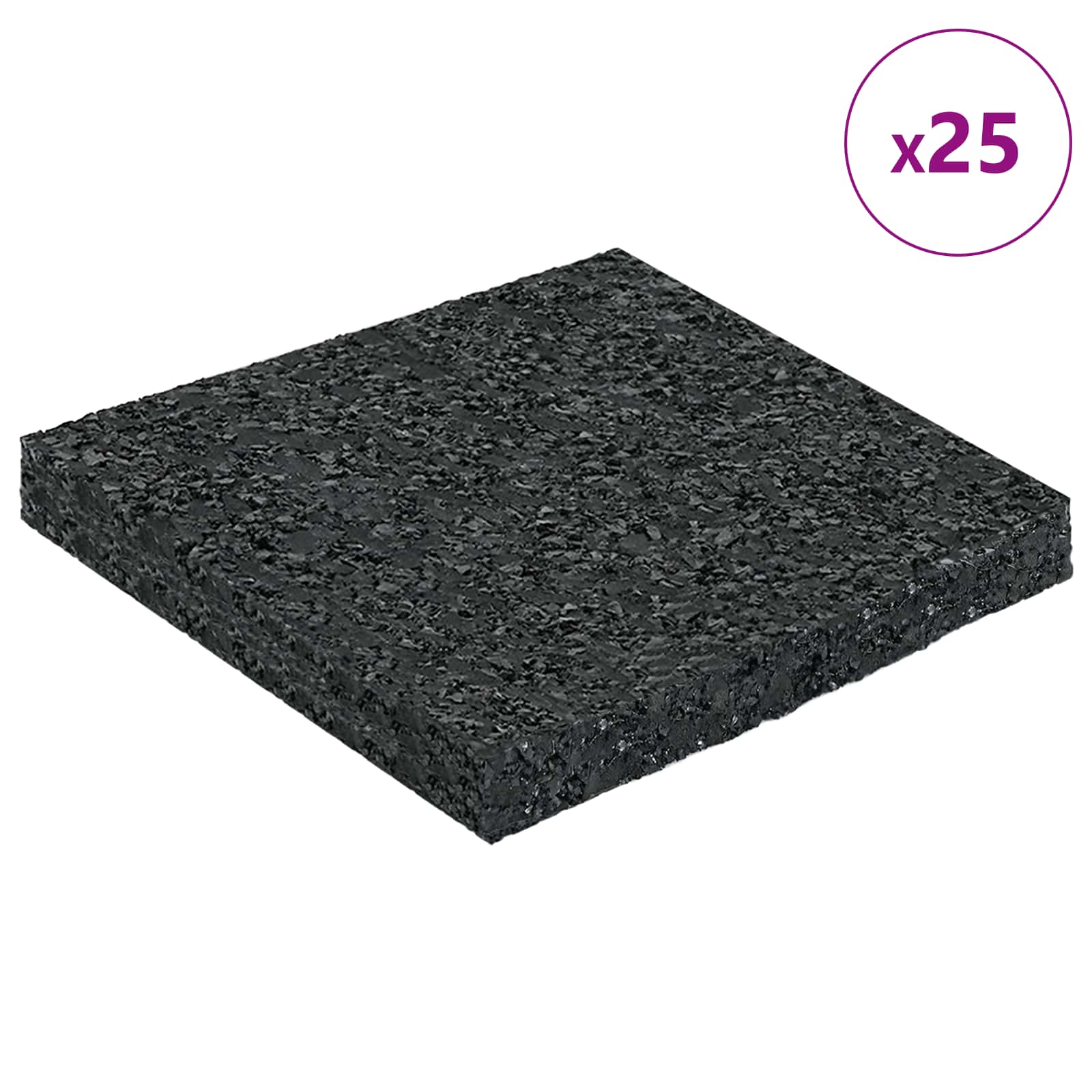 Vidaxxl coussinet en caoutchouc caoutchouc noir