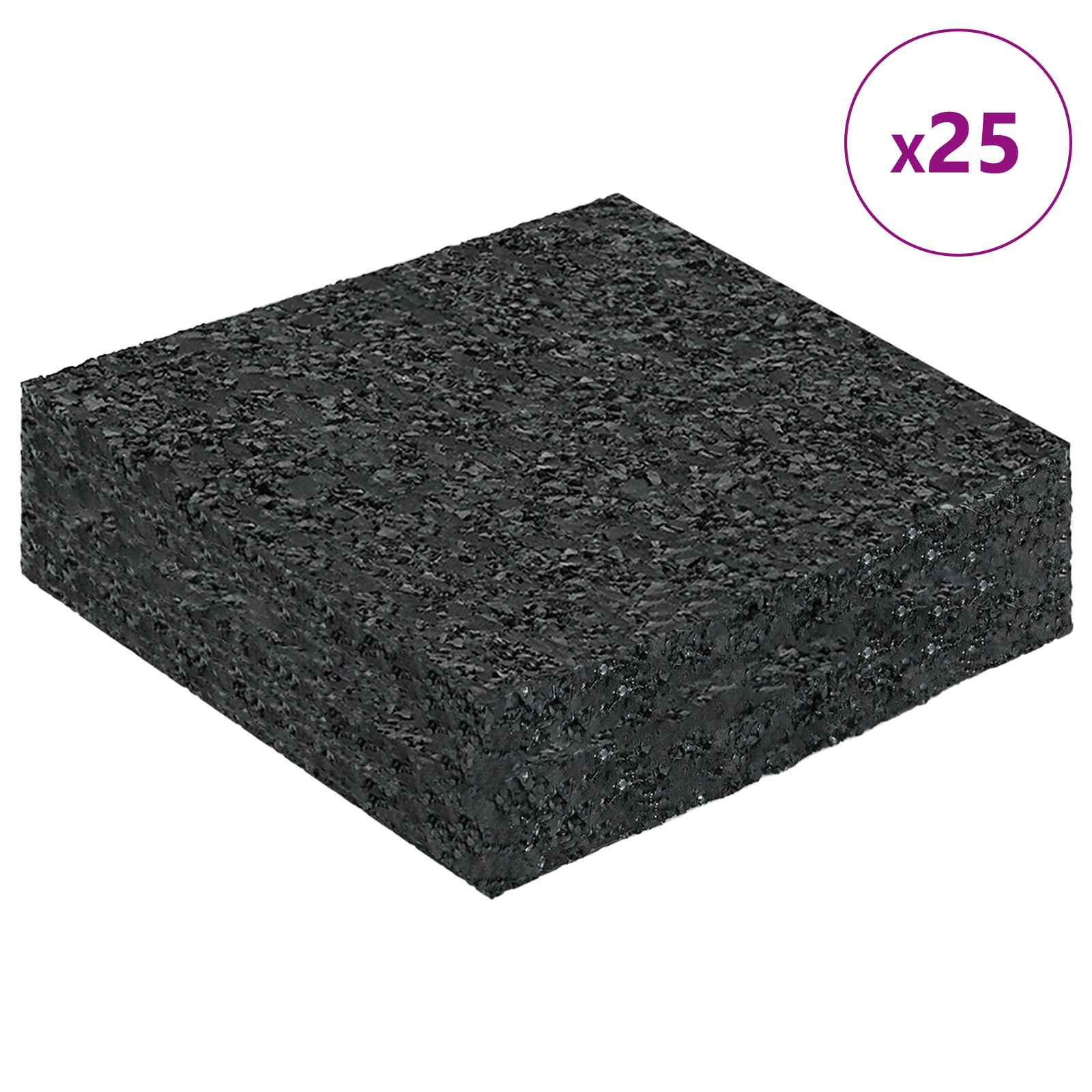 Vidaxxl coussinet en caoutchouc caoutchouc noir