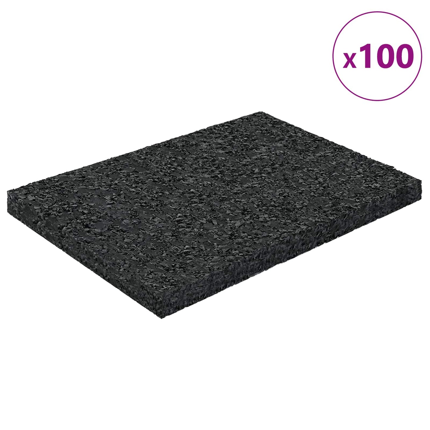Vidaxxl coussinet en caoutchouc caoutchouc noir