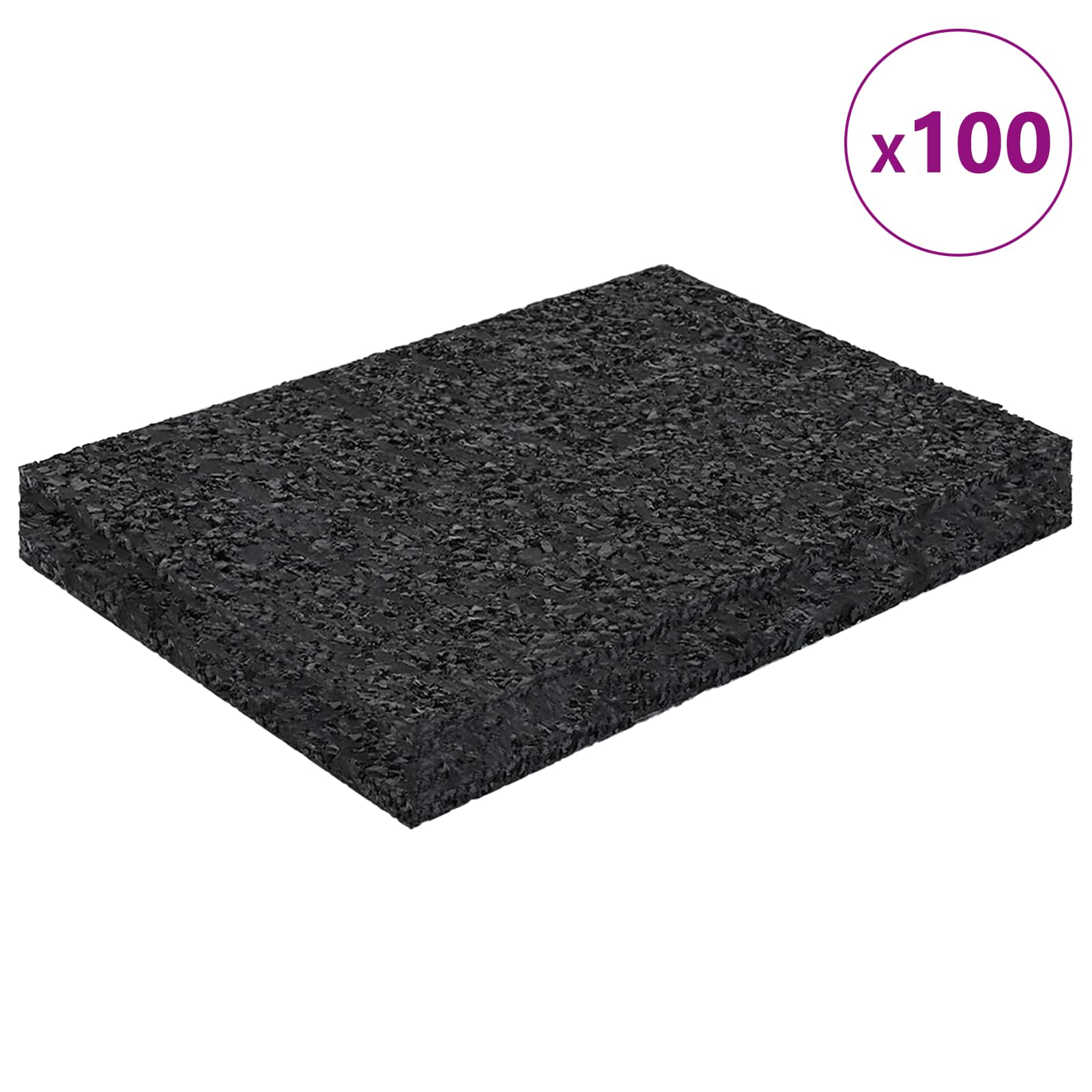 Vidaxxl coussinet en caoutchouc caoutchouc noir
