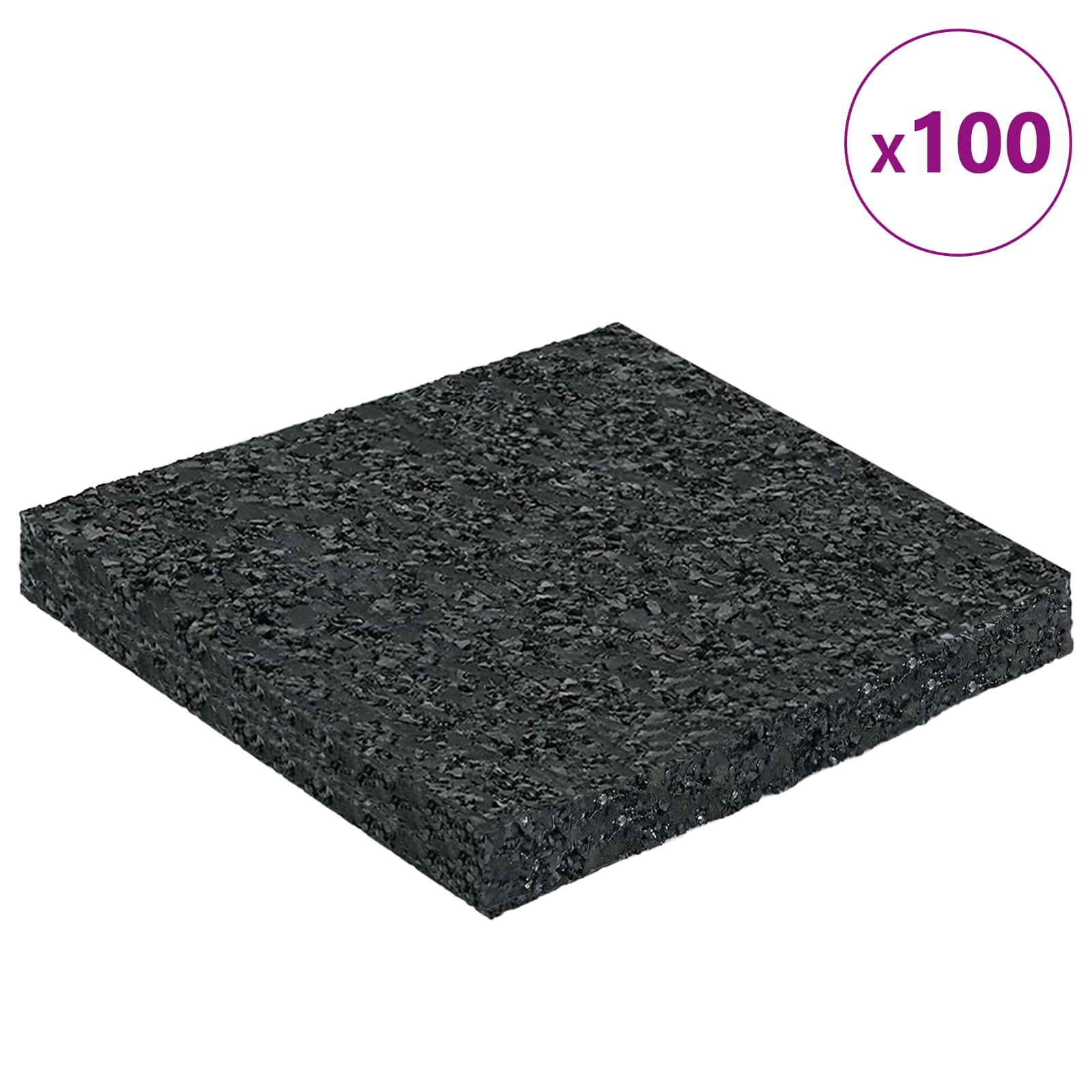 Vidaxxl coussinet en caoutchouc caoutchouc noir