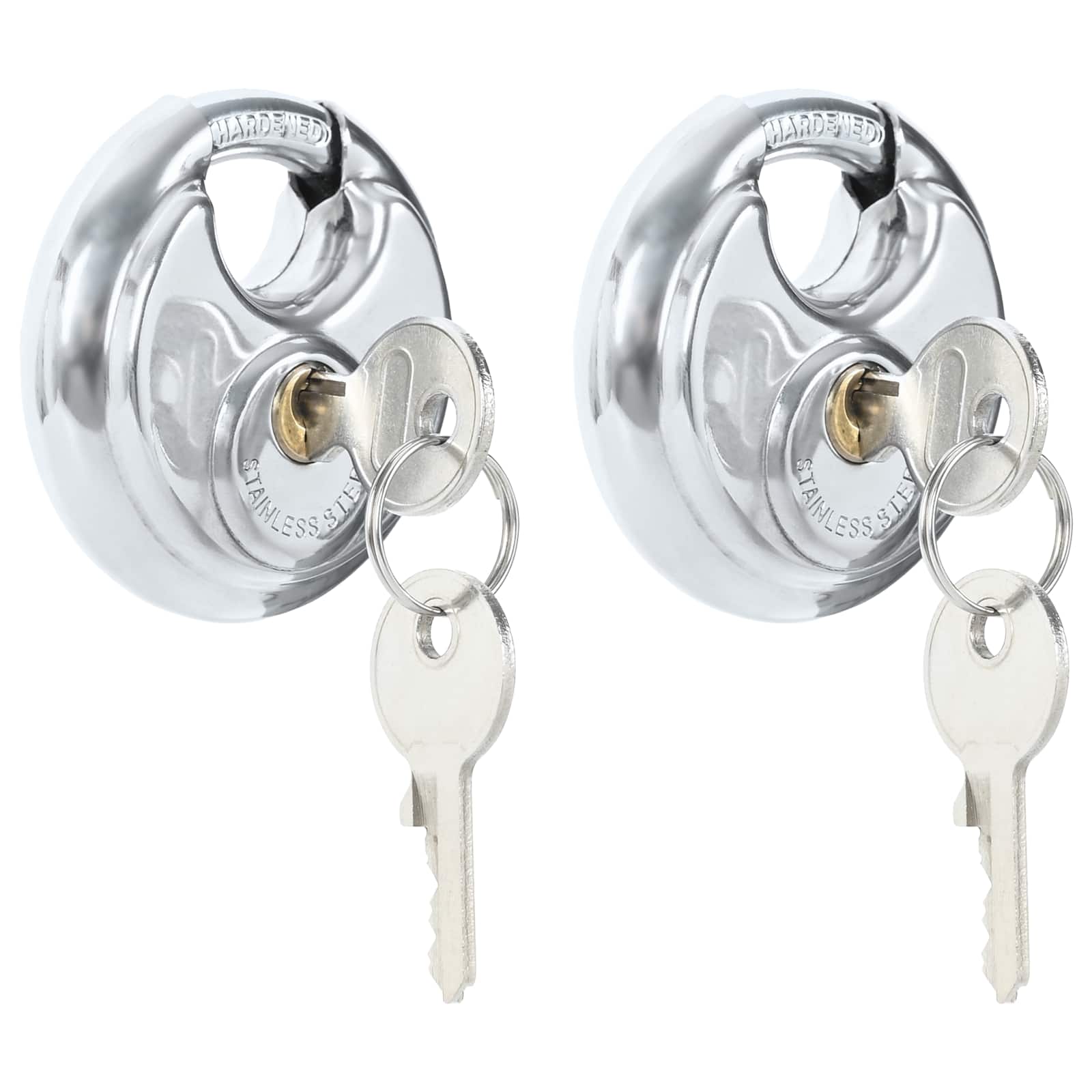 Vidaxl serrures à disque avec clés 2 pcs argent 7 x 2,4 x 7 cm