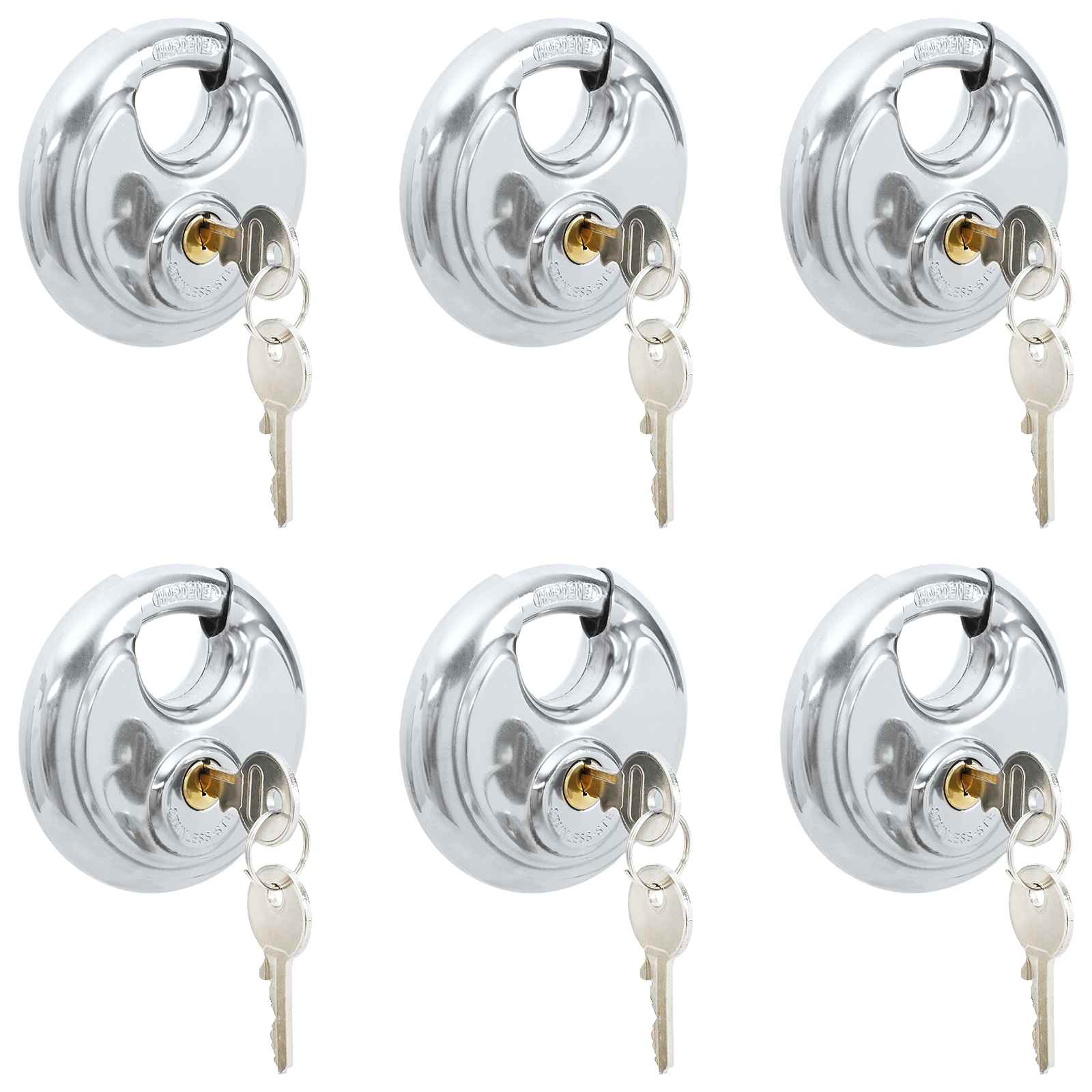 Vidaxl serrures à disque avec clés 6 pcs argent 8 x 2,8 x 8 cm